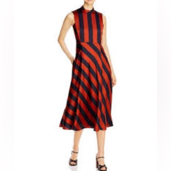 NWT Hugo Boss Dalton Dress Orange & Navy, Women's Size 0 - Picture 12 of 13